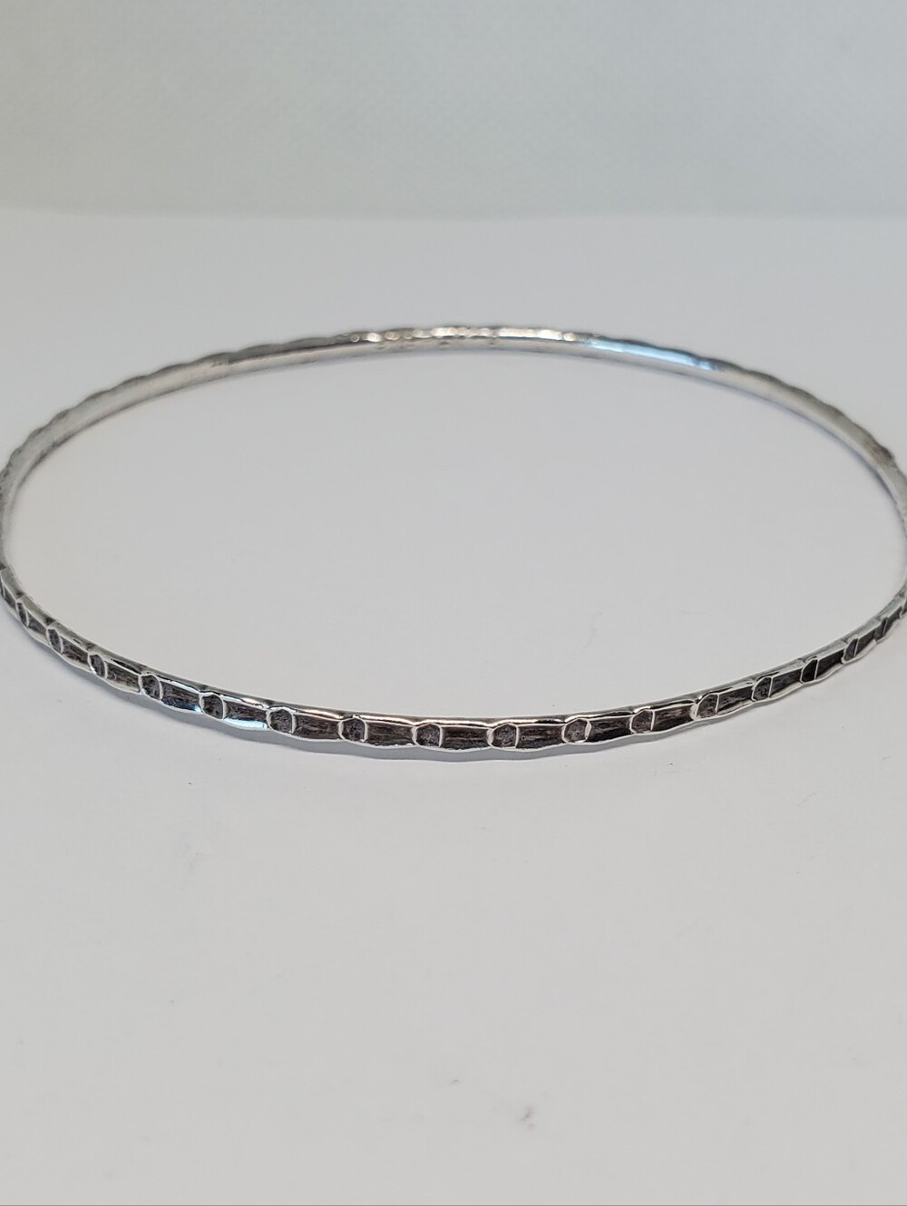 Vintage Sterling Silver Patterned Bangle Bracelet